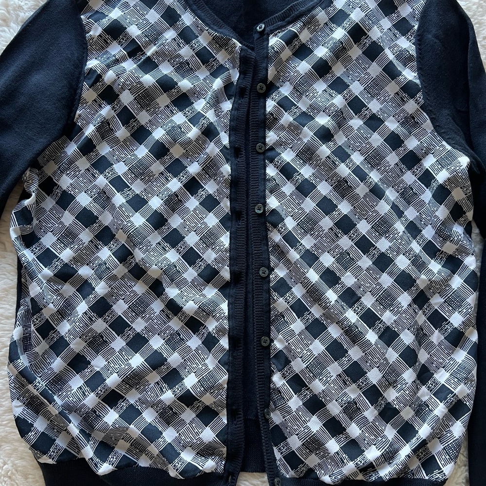 Brooks Brothers Black and White Checkered Sweater
